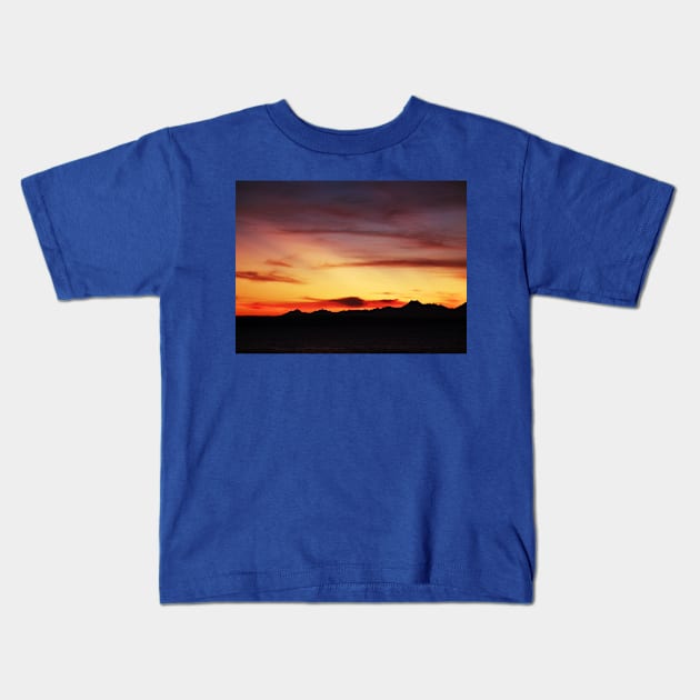Orange Sky Kids T-Shirt by TomikoKH19